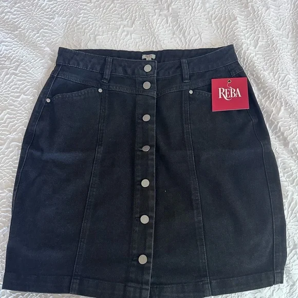 Reba Skirts Reba Black Denim Short Skirt Poshmark